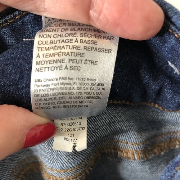 Chico's Women's Pull On Jegging Crop Jeans Button Ankle Size 1.5 (U.S. 10) - Picture 8 of 8